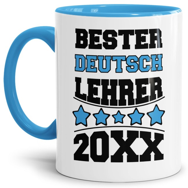 Tasse Bester Deutsch-Lehrer Hellblau
