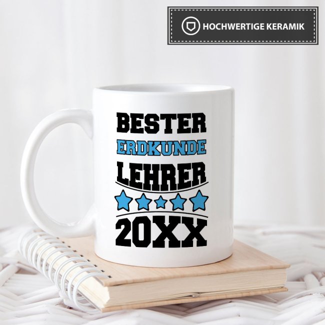 Tasse Bester Erdkunde-Lehrer Weiss