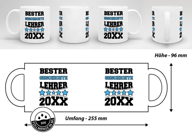 Tasse Bester Geschichte-Lehrer Weiss