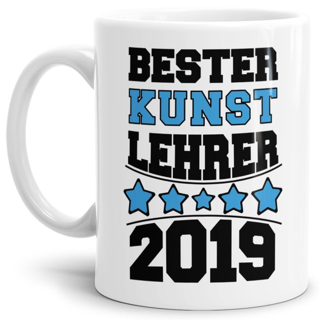 Tasse Bester Kunst-Lehrer Weiss
