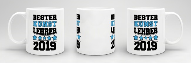 Tasse Bester Kunst-Lehrer Weiss