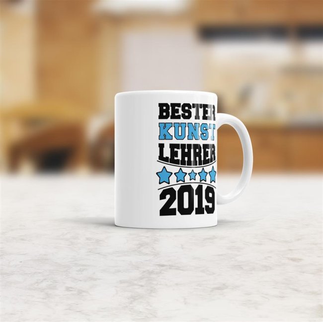 Tasse Bester Kunst-Lehrer Weiss