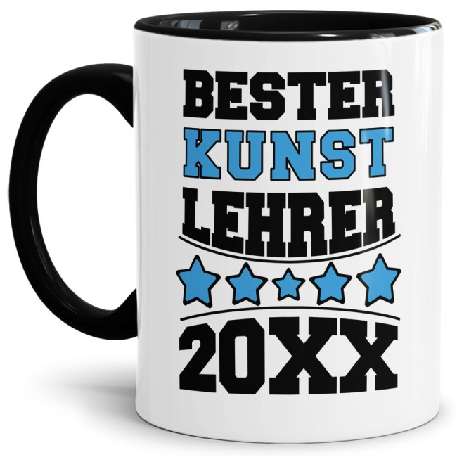 Tasse Bester Kunst-Lehrer Schwarz