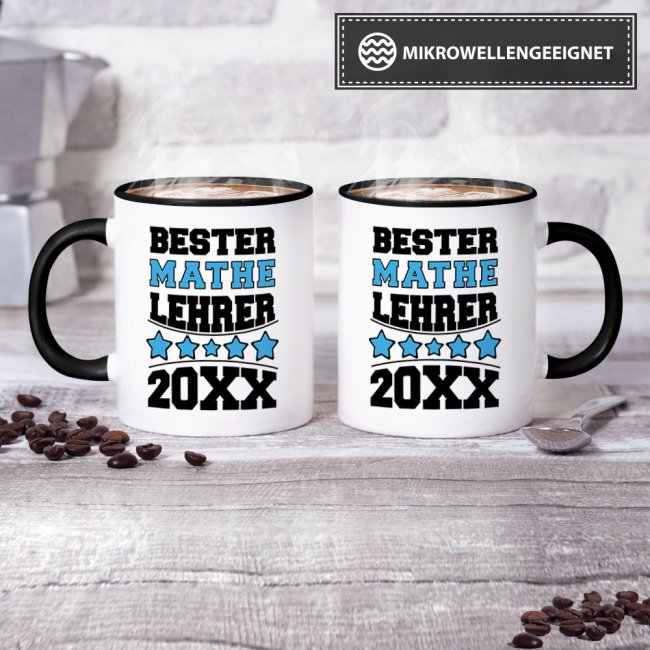 Tasse Bester Mathe-Lehrer Schwarz