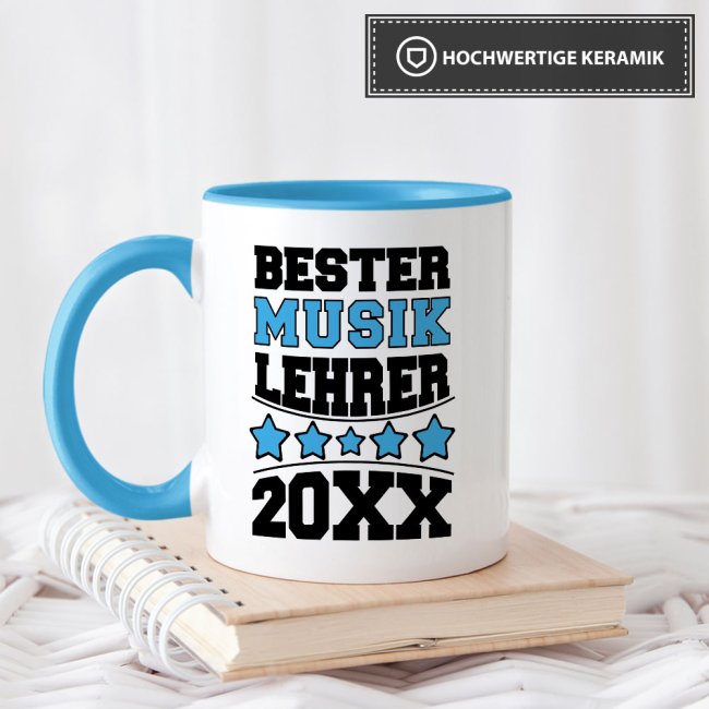 Tasse Bester Musik-Lehrer Hellblau