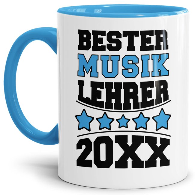 Tasse Bester Musik-Lehrer Hellblau
