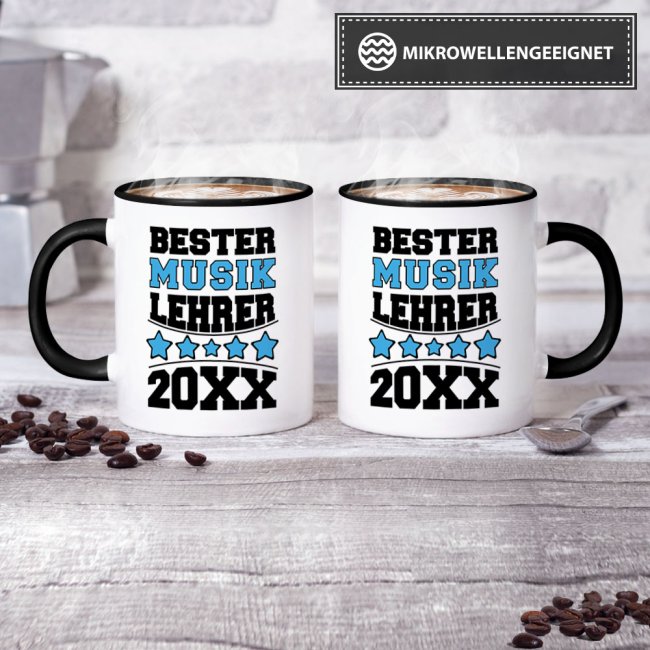 Tasse Bester Musik-Lehrer Schwarz