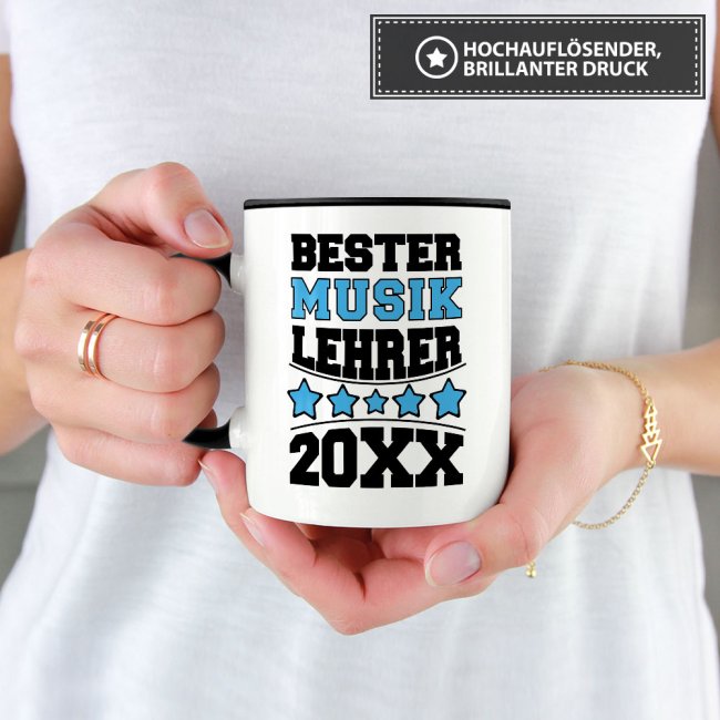 Tasse Bester Musik-Lehrer Schwarz