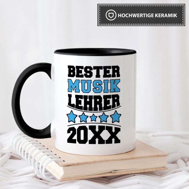 Tasse Bester Musik-Lehrer Schwarz