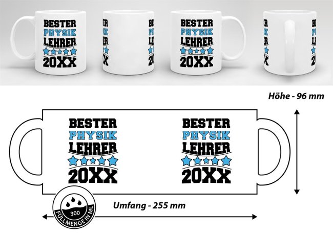 Tasse Bester Physik-Lehrer Weiss