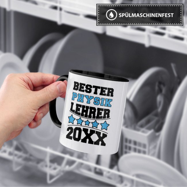 Tasse Bester Physik-Lehrer Schwarz