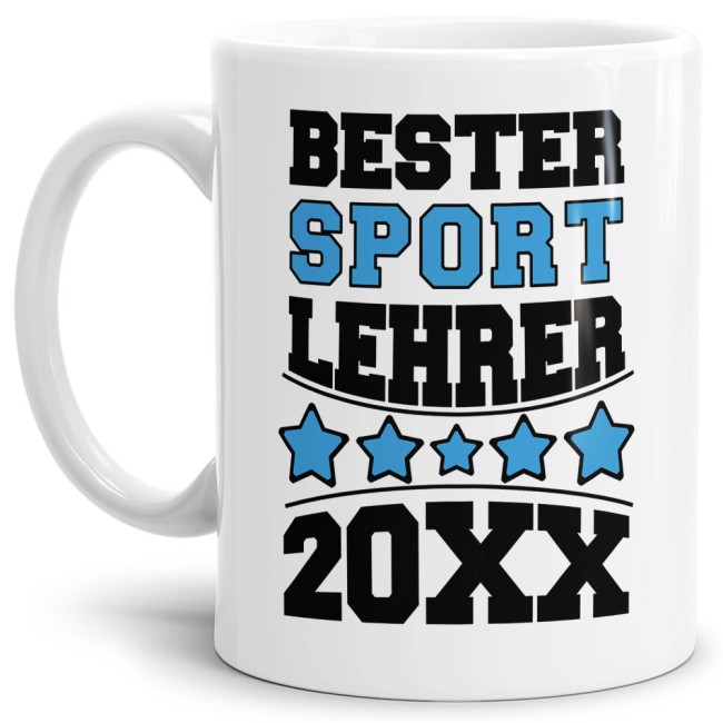Tasse Bester Sport-Lehrer Weiss