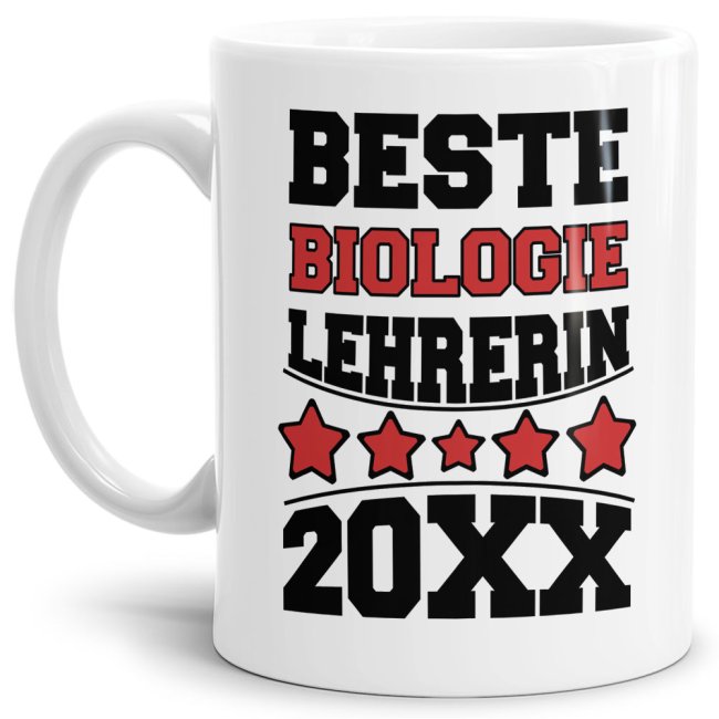 Tasse Beste Biologie-Lehrerin Weiss