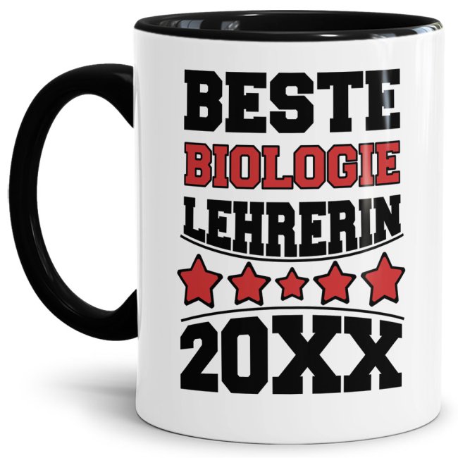 Tasse Beste Biologie-Lehrerin Schwarz