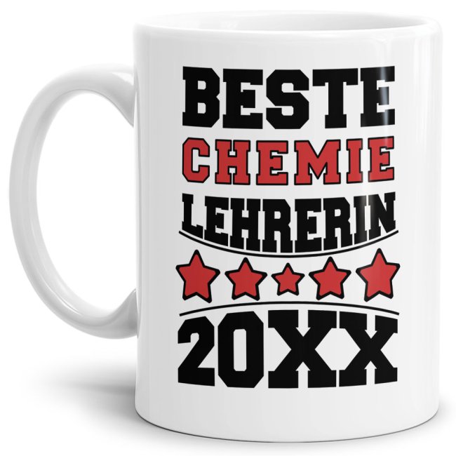 Tasse Beste Chemie-Lehrerin Weiss