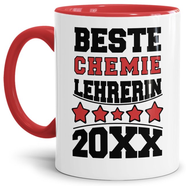 Tasse Beste Chemie-Lehrerin Rot