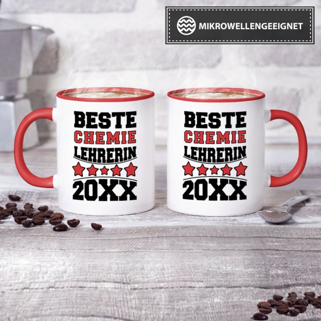 Tasse Beste Chemie-Lehrerin Rot