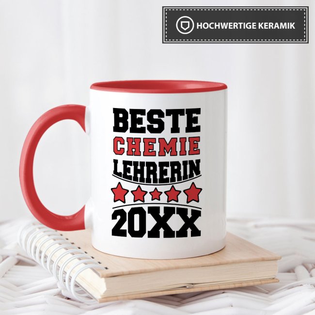 Tasse Beste Chemie-Lehrerin Rot
