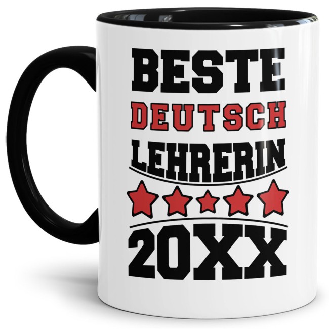 Tasse Beste Deutsch-Lehrerin Schwarz