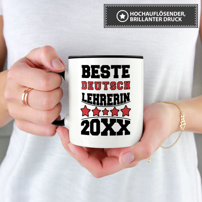 Tasse Beste Deutsch-Lehrerin Schwarz