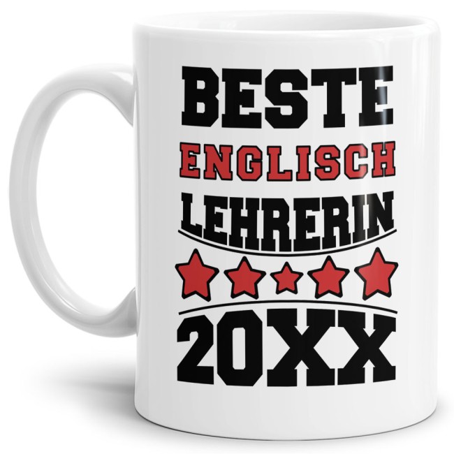 Tasse Beste Englisch-Lehrerin Weiss