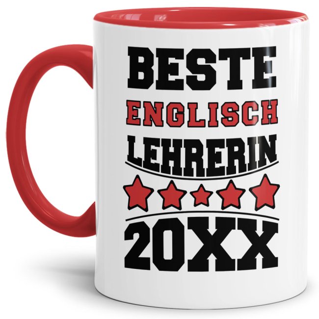 Tasse Beste Englisch-Lehrerin Rot