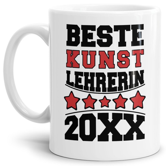 Tasse Beste Kunst-Lehrerin Weiss