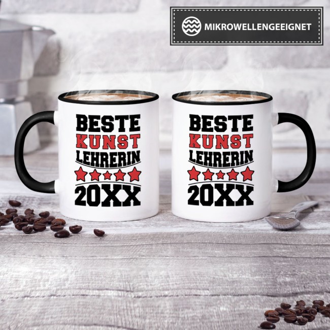 Tasse Beste Kunst-Lehrerin Schwarz
