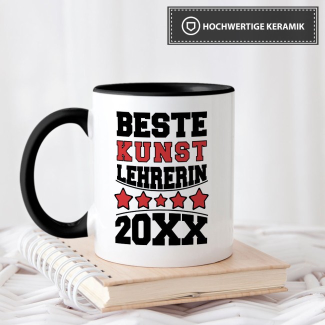Tasse Beste Kunst-Lehrerin Schwarz