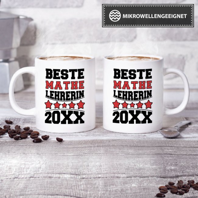 Tasse Beste Mathe-Lehrerin Weiss