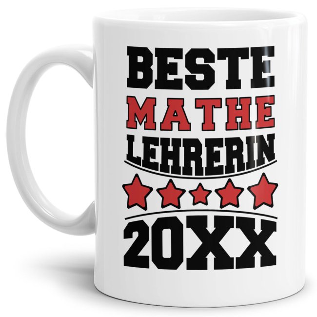 Tasse Beste Mathe-Lehrerin Weiss