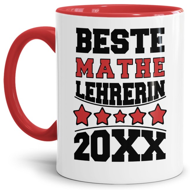 Tasse Beste Mathe-Lehrerin Rot