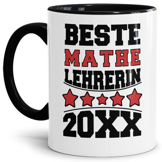 Tasse Beste Mathe-Lehrerin Schwarz