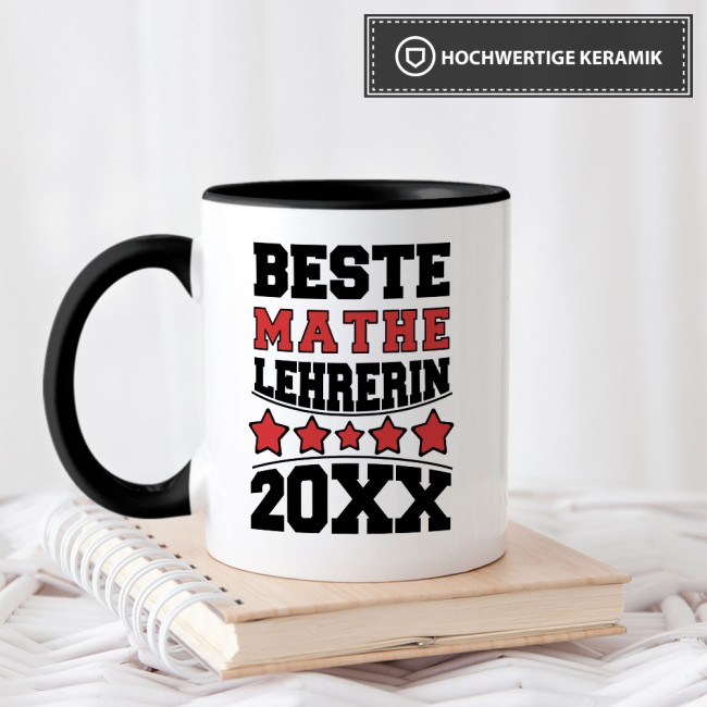 Tasse Beste Mathe-Lehrerin Schwarz