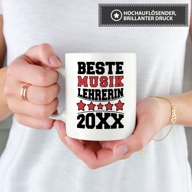 Tasse Beste Musik-Lehrerin Weiss