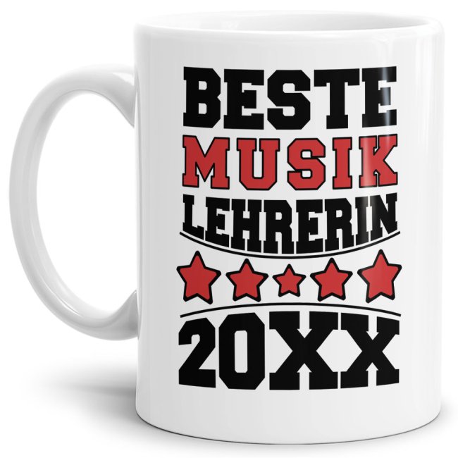 Tasse Beste Musik-Lehrerin Weiss