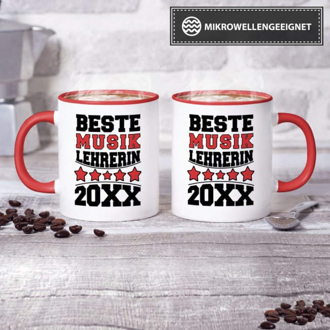 Tasse Beste Musik-Lehrerin Rot