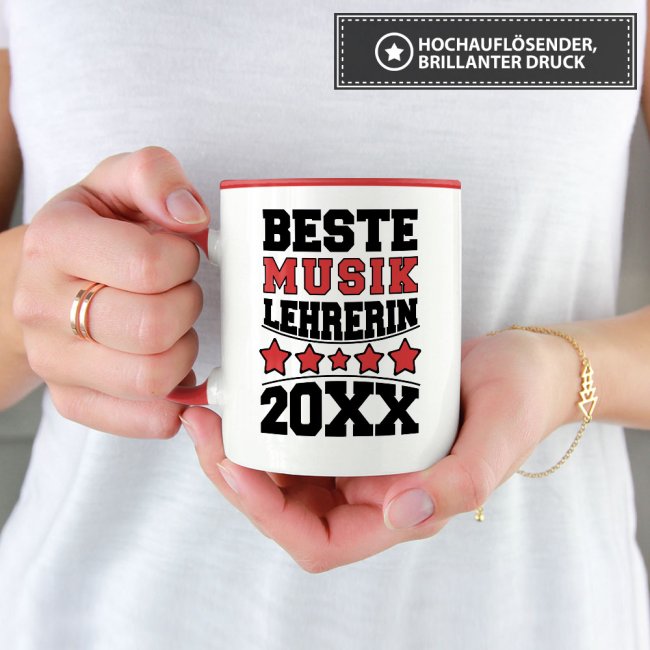 Tasse Beste Musik-Lehrerin Rot