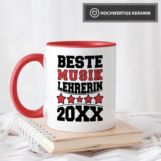 Tasse Beste Musik-Lehrerin Rot