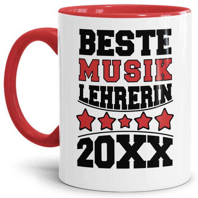 Tasse Beste Musik-Lehrerin Rot