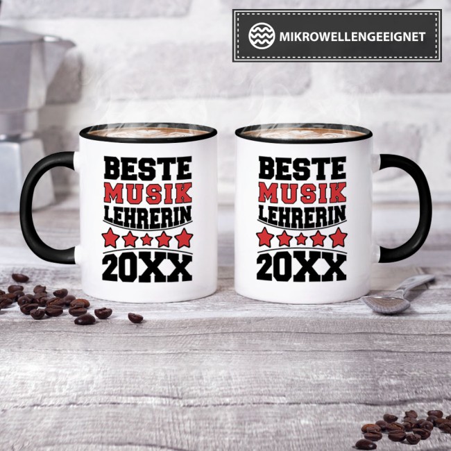 Tasse Beste Musik-Lehrerin Schwarz