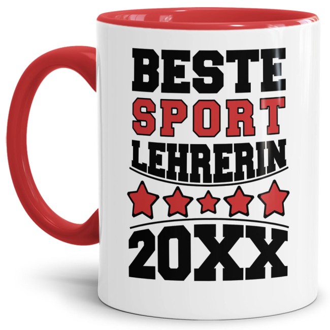 Tasse Beste Sport-Lehrerin Rot