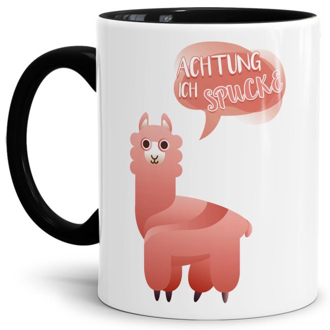 Tasse Achtung ich spucke Schwarz