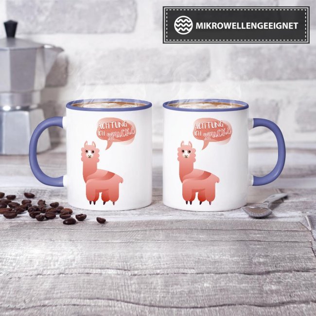 Tasse Achtung ich spucke Cambridge-Blau