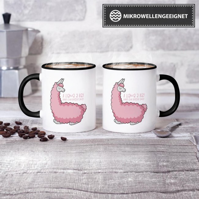 Tasse A lama a day Schwarz