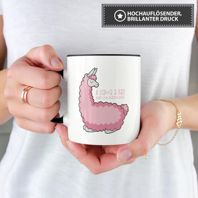 Tasse A lama a day Schwarz