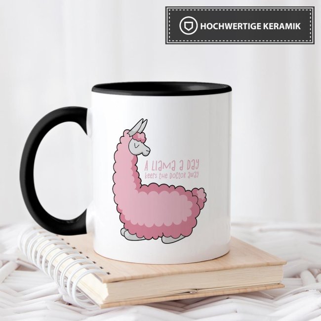Tasse A lama a day Schwarz