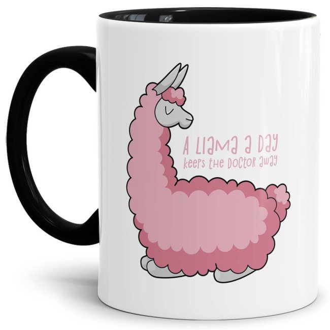 Tasse A lama a day Schwarz
