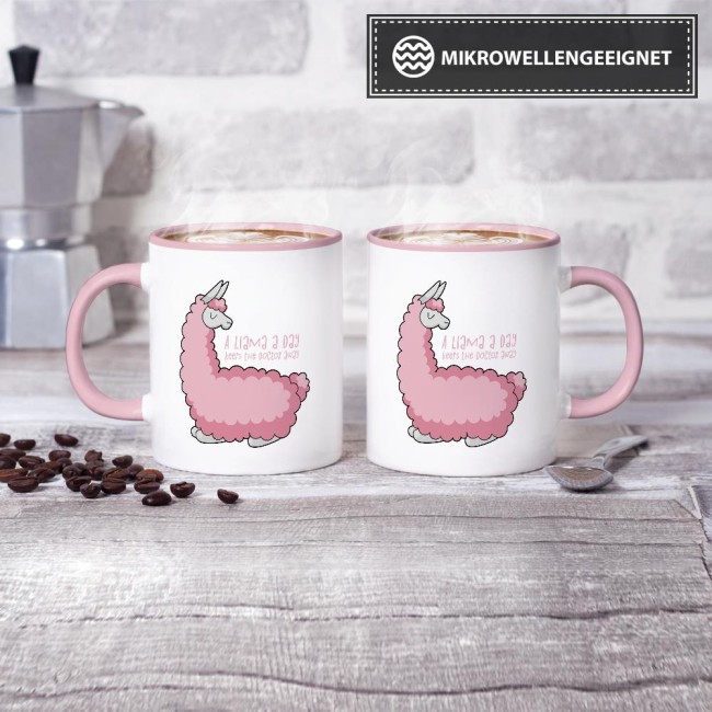 Tasse A lama a day Rosa