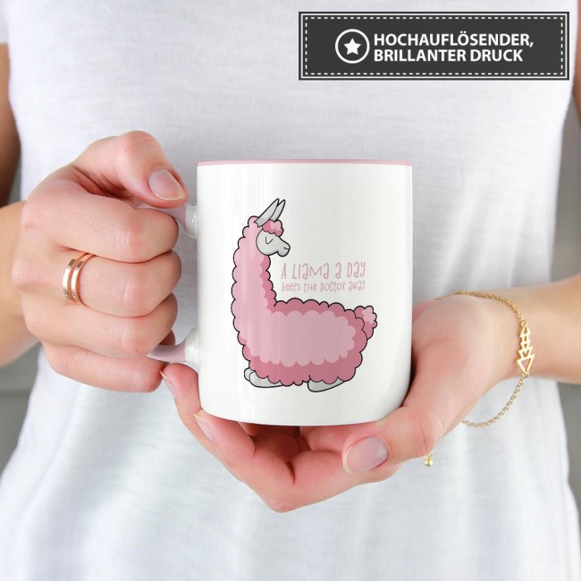 Tasse A lama a day Rosa